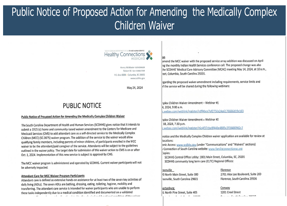 MCC Waiver Amendment Public Notice